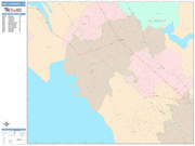 San Leandro Wall Map Color Cast Style